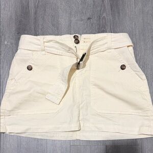 Forever 21 Cream Skorts with Belt and Button Details